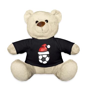 Football de Noël avec chapeau de Père Noël - Nounours - noir - Devant