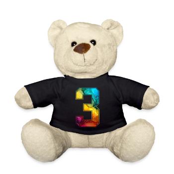 NO. 3 NUMBER 3 COLLEGE 3RD BIRTHDAY - Teddy Bear - black - Front