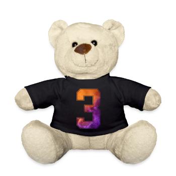 NO. 3 NUMBER 3 COLLEGE 3RD BIRTHDAY - Teddy Bear - black - Front