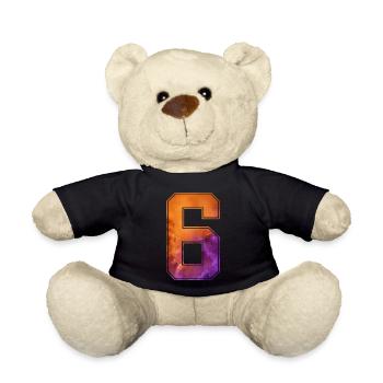 NO. 6 NUMBER 6 COLLEGE 6TH BIRTHDAY - Teddy Bear - black - Front