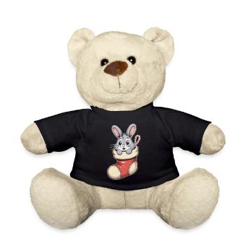 Christmas bunny in cuddly sock - Teddy Bear - black - Front