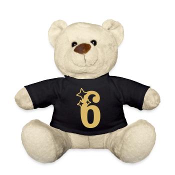 6 Years Anniversary 6th Birthday Starlet - Teddy Bear - black - Front