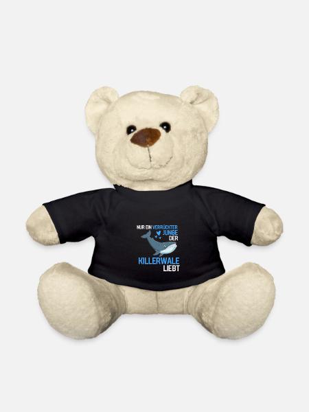 Raubtier Jungen Meeresbewohner Geschenk Wal - Teddy - Schwarz