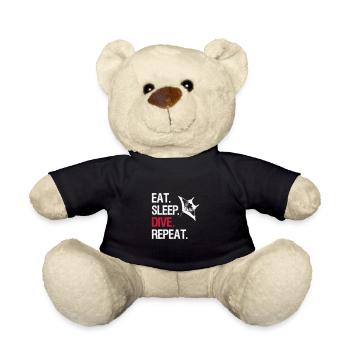 Eat Sleep Dive Repeat - Manta Ray - Vector Design - Teddy - Schwarz - Vorne
