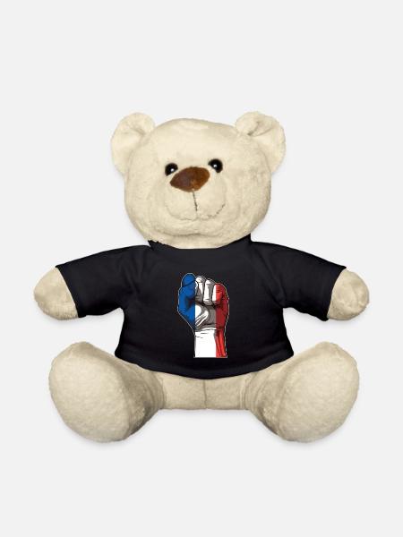 Faust surélevé France | Drapeau français - Nounours - noir