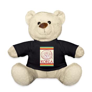 Korean Bibimbap Cuisine Dish Ramen Rice - Teddy Bear - black - Front