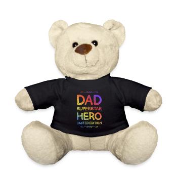 Best Dad Hero Dad Dad - Teddy Bear - black - Front