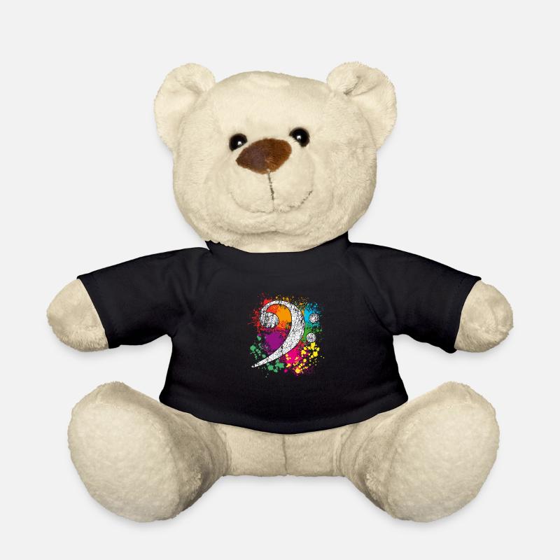 Bass Clef - Bass Clef - Farbkleckse - Teddy Bear - black