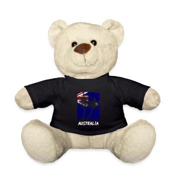 Australia Flag Down Under Australian Flag - Teddy Bear - black - Front