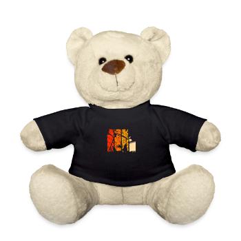 Kanji Japanischer Ninja Oni Dämon Samurai - Teddy - Schwarz - Vorne