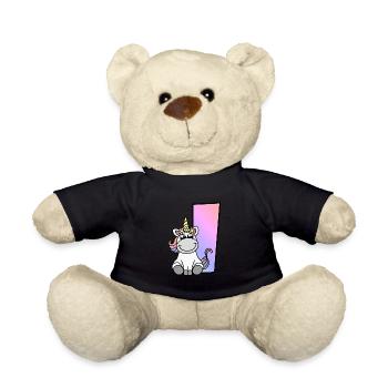 Einhorn Buchstabe I - Teddy - Schwarz - Vorne