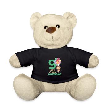 Monkey for 9th birthday children nine years old - Teddy Bear - black - Front