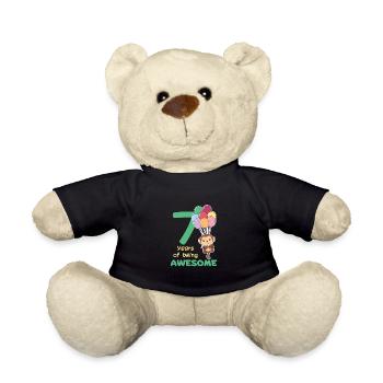 Monkey for 7th birthday children seven years old - Teddy Bear - black - Front