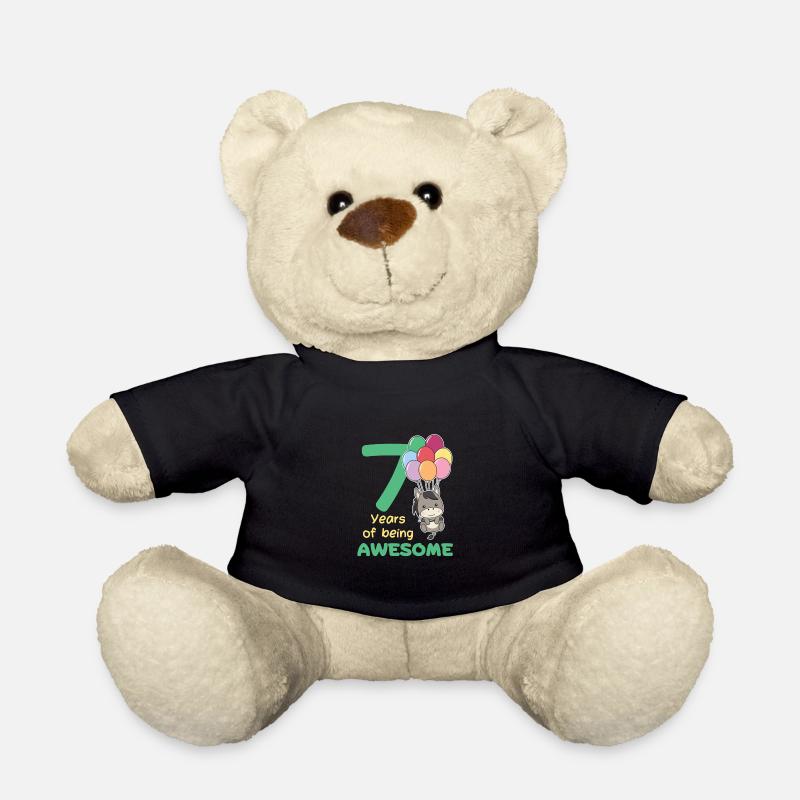 Esel zum 7. Geburtstag Kinder sieben Jahre alt - Teddy - Schwarz