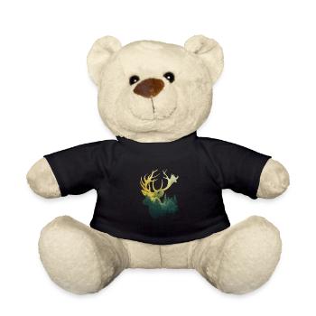 Waldhirsche Silhouette Naturverbundenheit - Teddy - Schwarz - Vorne