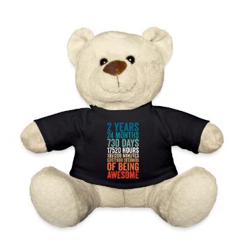 2nd anniversary gift, kids birthday gift, wedding - Teddy Bear - black - Front