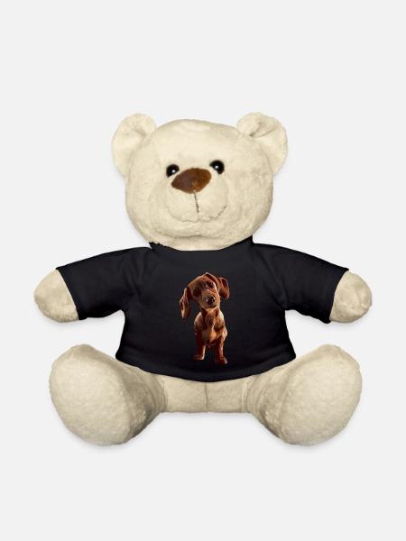 Hund Hundemotiv Hunde Tiergesicht Tier - Teddy - Schwarz