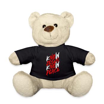 Know Jesus Know Peace kennen - Christliche Kleidung - Teddy - Schwarz - Vorne