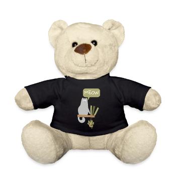 Funny Cats meow - Teddy Bear - black - Front