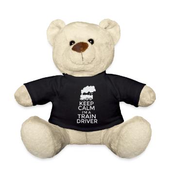 Bleib ruhig Ich bin ein Lokführer T-Shirt Design - Teddy - Schwarz - Vorne