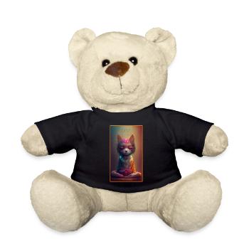 Cat meditates - esotericism, yoga, zen, shiva - Teddy Bear - black - Front