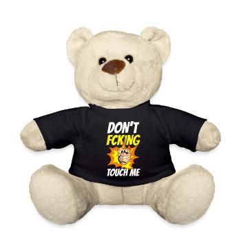 Do Not Touch Funny Hands Off Only Child - Teddy Bear - black - Front