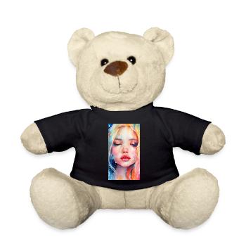 izup2u freaky trippy adorable girl - Teddy Bear - black - Front