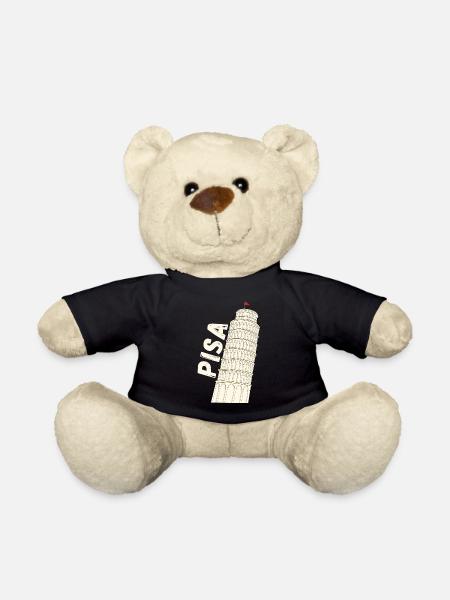 Pisa Florence The Leaning Tower of Pisa Souvenir - Teddy Bear - black