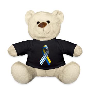 Israel Ukraine Friedenszeichen - Teddy - Schwarz - Vorne