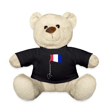 France Signature Elegant Patriotic French Flag - Nounours - noir - Devant