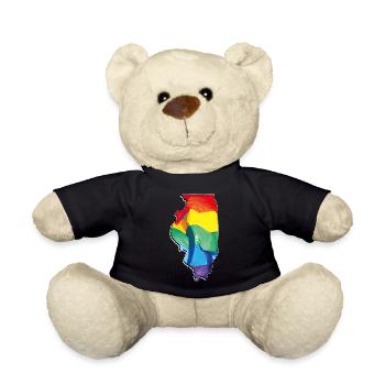 Illinois (USA) | echte Flagge | LGBTQIA+ - Teddy - Schwarz - Vorne
