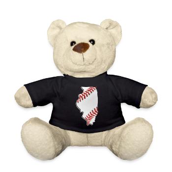 Illinois (USA) | echter Baseball | Landkarte - Teddy - Schwarz - Vorne