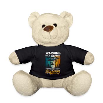 Fallschirmspringen Extremsport Flugzeug Pilot - Teddy - Schwarz - Vorne