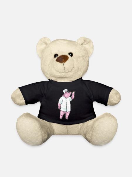 Schwein Koch Kochlöffel Kochen - Teddy - Schwarz