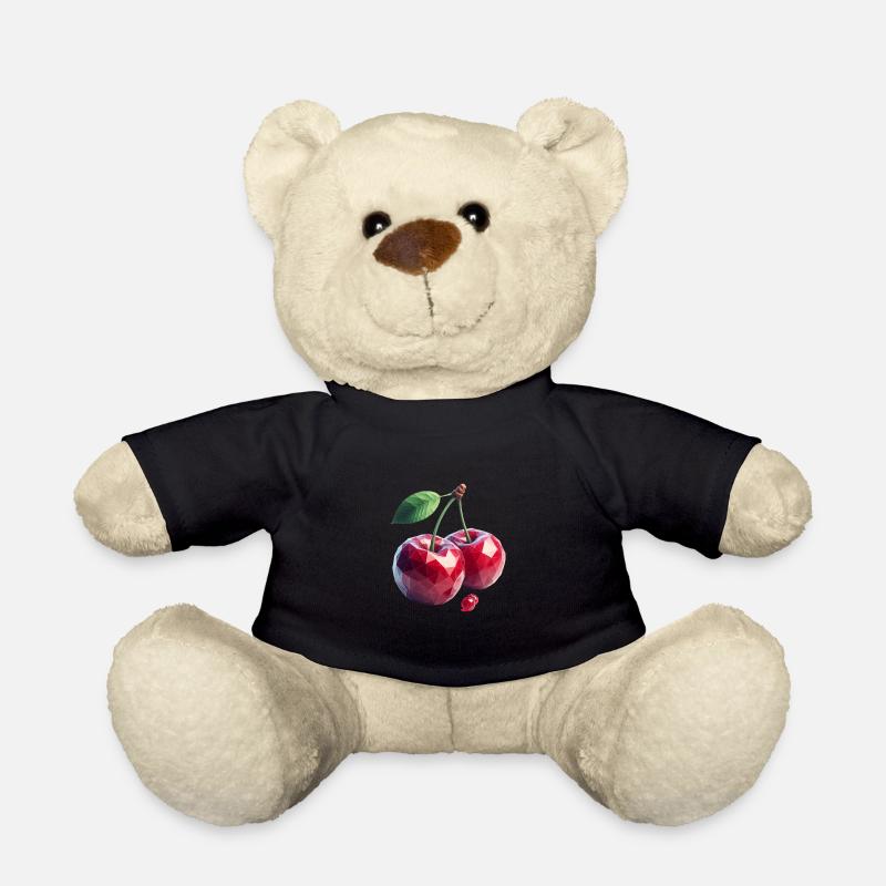 Cherries Polygon - Teddy Bear - black