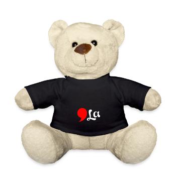 Distressed Comma La Funny - Teddy Bear - black - Front