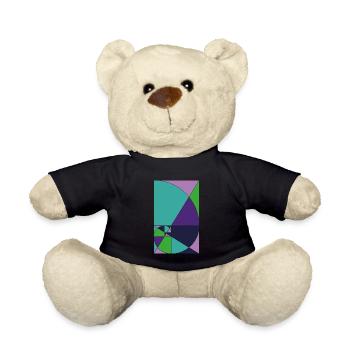 Spiral Geometrie Geschenk Fibonacci Folge Mathe - Teddy - Schwarz - Vorne