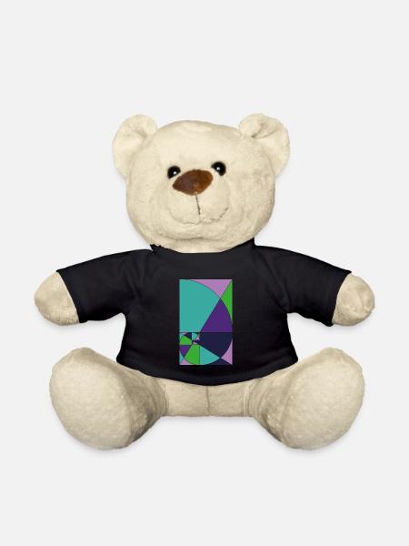 Spiral Geometry Gift Fibonacci Follow Math - Teddy Bear - black