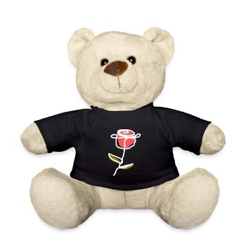 one Line Art Strichzeichnung Blume Blumen Pflanzen - Teddy - Schwarz - Vorne