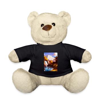 Japan Tower Wasserfall Gemälde - Teddy - Schwarz - Vorne
