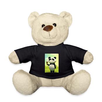 Panda mit Eiscreme - Teddy - Schwarz - Vorne