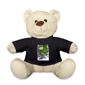 Weißer Sneaker mit Blumen - Teddy - Schwarz - Vorne