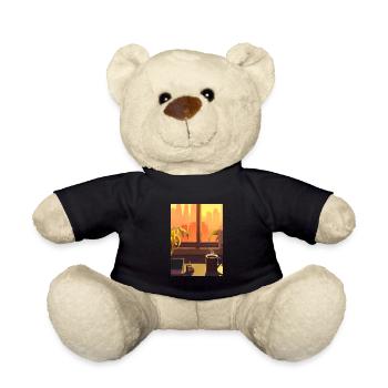 Fenster Kaffee Sonne - Teddy - Schwarz - Vorne