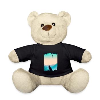 Wolf bei Nacht - Teddy - Schwarz - Vorne