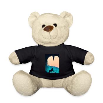 Wolf bei Nacht - Teddy - Schwarz - Vorne