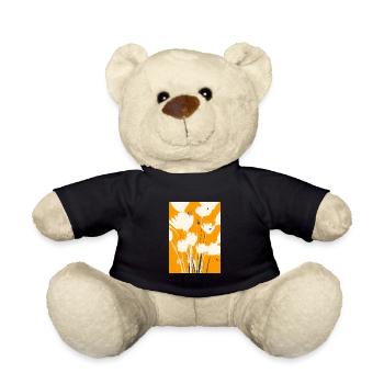 Weiße Blumen - Teddy - Schwarz - Vorne