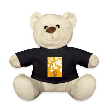 Weiße Blumen - Teddy - Schwarz - Vorne