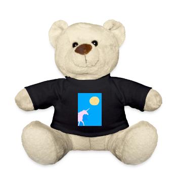 Minimales Einhorn - Teddy - Schwarz - Vorne