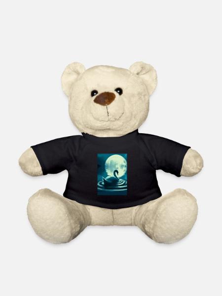 Schwan im Vollmond - Teddy - Schwarz
