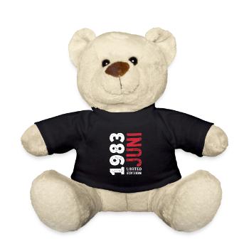 Limited Edition Juni 1983 - Geburtstag - Geschenk - Teddy - Schwarz - Vorne